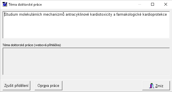 Téma doktorské práce Téma doktorské práce