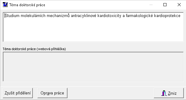 Téma doktorské práce