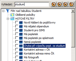 Hotové filtry Hotové filtry