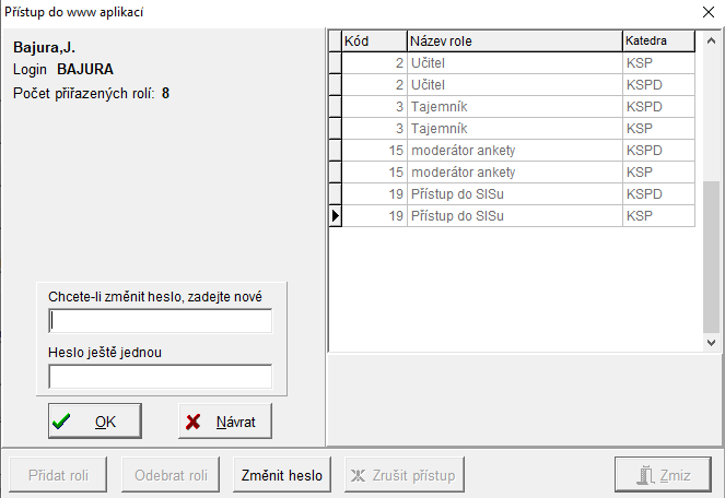 Změna hesla. Změna hesla.