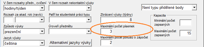 Maximální počet písmenek Maximální počet písmenek