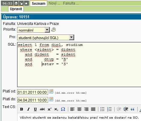 ukázka SQL dotazu ukázka SQL dotazu