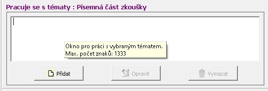 Pracovní okno pro práci s tématy Pracovní okno pro práci s tématy