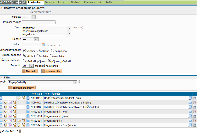 Předměty Předměty