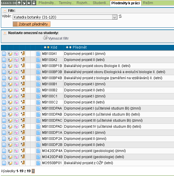 Předměty k práci Předměty k práci