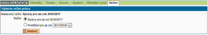 Nastavení Nastavení