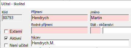Automatické generování Názvu učitele z jeho Příjmení a Jména. Automatické generování Názvu učitele z jeho Příjmení a Jména.